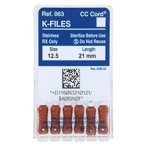 Zipperer Hand K-File 21 mm Size 12.5 Stainless Steel 6/Bx