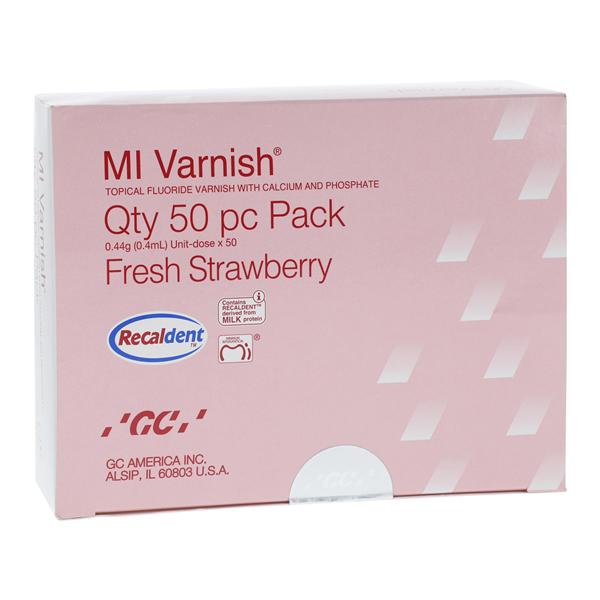MI Varnish Fluoride Lq UD Cp Fluoride 0.4 mL 0.4 Gm Strawberry Clear 50/Bx