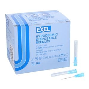 Hypodermic Needle 23gx1" Light Blue Conventional 100/Bx, 20 BX/CA
