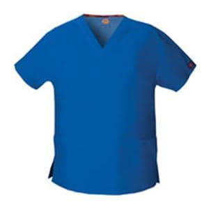 Dickies Scrub Shirt V-Neck 3 Pockets Short Sleeves 5X Large Royal Blue Womens Ea