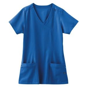 Jockey Scrub Top Mock Wrap V-Neck 2 Pkts Short Sleeves X-Large Ryl Bl Womens Ea