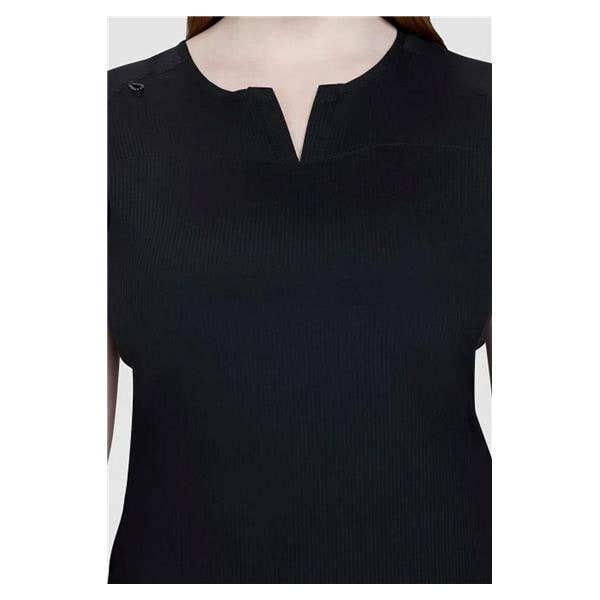 koi Lite Scrub Top Split V-Neck 2 Pockets Raglan Sleeves Small Black Womens Ea