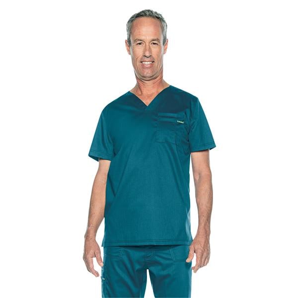Proflex Scrub Top V-Neck 2 Pockets Small Caribbean Unisex Ea