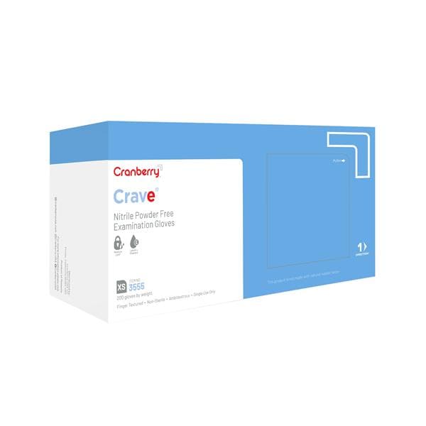 Crave Nitrile Exam Gloves X-Small Light Blue Non-Sterile, 10 BX/CA