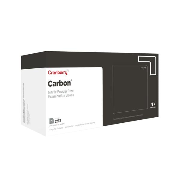 Carbon Nitrile Exam Gloves Medium Black Non-Sterile, 10 BX/CA