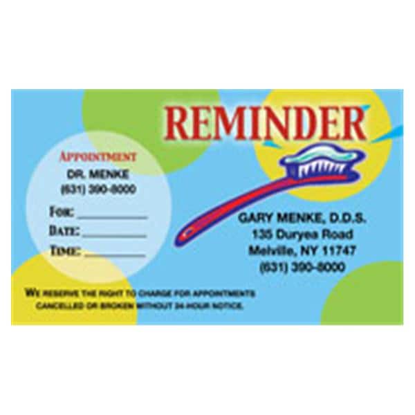 3668137 Peel N Stick Appointment Card Henry Schein Dental