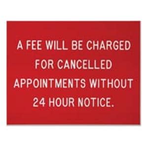 Formatted Wall Sign 24-Hour Notice Plastic Ea
