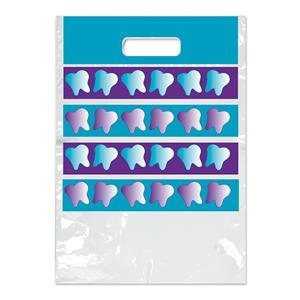 2-Color Bags Purple Teeth White 7.5 in x 9 in 100/Pk