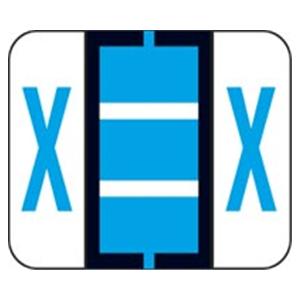 Tab "X" End Tab Blue Labels 1.25"x1" 500/Rl