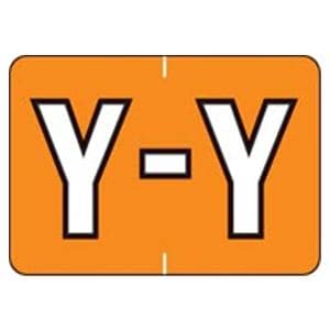 Sycom "Y" End Tab Labels Light Orange 1"x1.5" 500/Rl