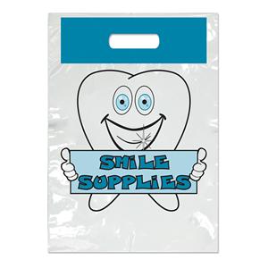 2-Color Bags Brush Blue Smile White 7.5 in x 9 in 100/Pk