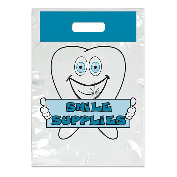 2-Color Bags Brush Blue Smile White 7.5 in x 9 in 100/Pk