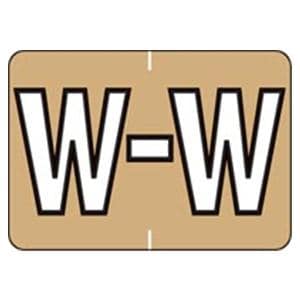 Sycom "W" End Tab Gold Labels 1"x1.5" 500/Rl