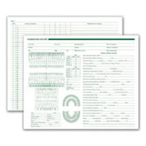 Exam Record Dental Charts 2-Sided White w/ Antmc&Prdntc Dgrms 250/Pk
