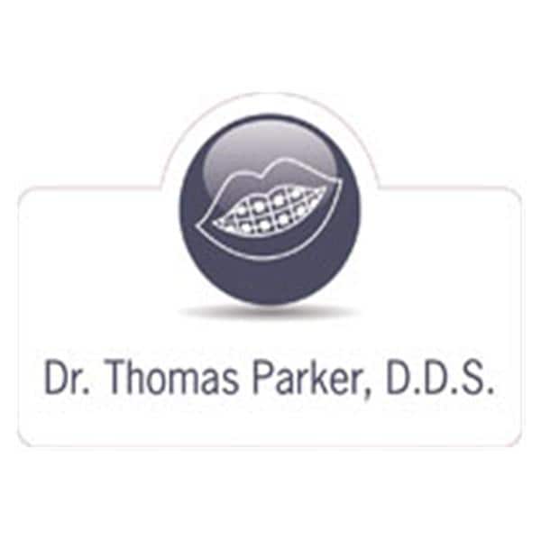 Name Badge Braces Full Color Purple Plastic Ea