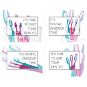 Laser 4-Up Recall Cards Dental Checkup 8.5 in x 11 in 200/Pk