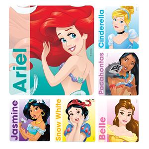 Stickers 2.5 in x 2.5 in Princess Portrati Assorted 100/Rl