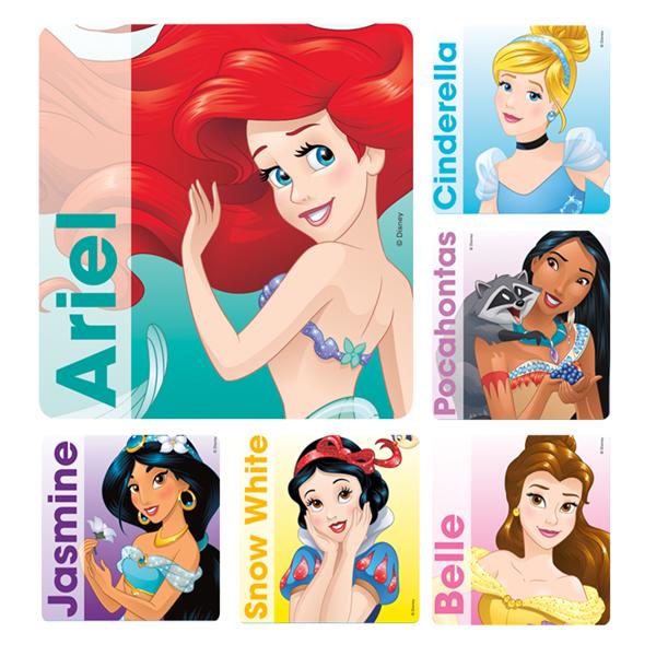 Stickers 2.5 in x 2.5 in Princess Portrati Assorted 100/Rl