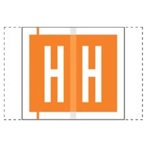 Col'R'Tab Compatible "H" LabelOrange 500/Rl