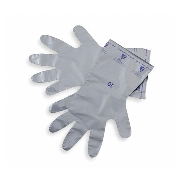 Polyethylene / Ethylene Vinyl Alcohol Chemical Resistant Gloves Silver 10/Pk