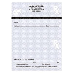 High-Security Prescription Pads 2-Part Vertical White With "VOID" mark 10/Bx