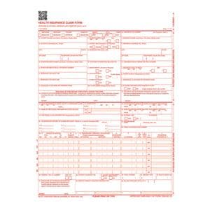 Insurance Claim Forms CMS-1500 2012 Laser Cut 8.5 in x 11 in White 1000/Pk