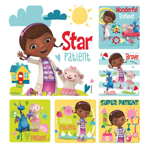 Stickers Doc McStuffins Patient Assorted 100/Rl