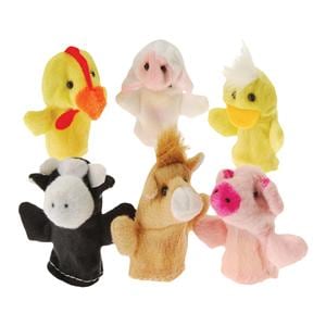 Toy Finger Puppet Farm Animal 4 in Assorted 36/Bg