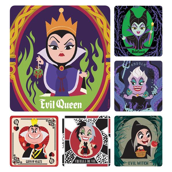 Stickers 2.5 in x 2.5 in Disney Villains 100/Rl