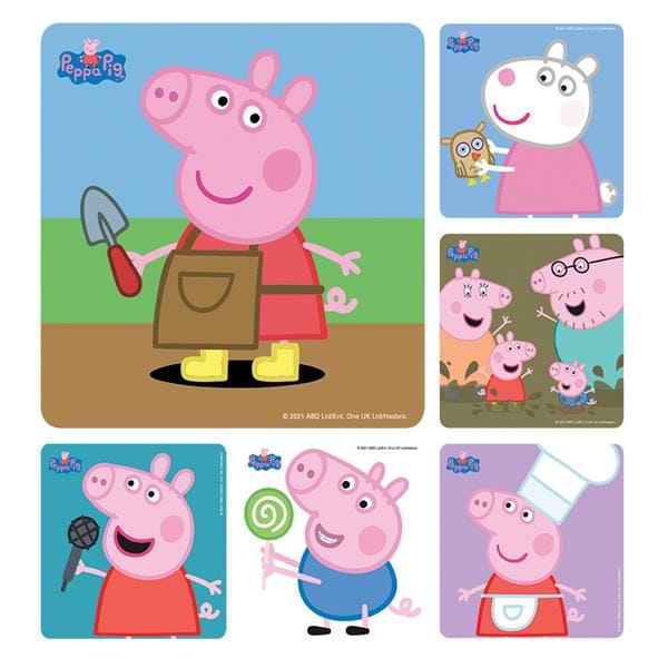 Stickers 2.5 in x 2.5 in Peppa Pig 100/Rl