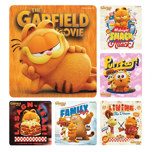 Stickers Kids 2.5 in x 2.5 in The Garfield Movie 100/Rl