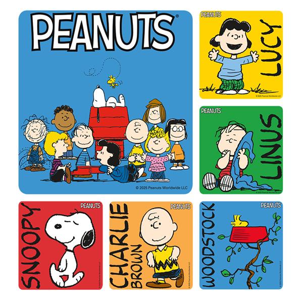Stickers Kids 2.5 in x 2.5 in Peanuts 100/Rl