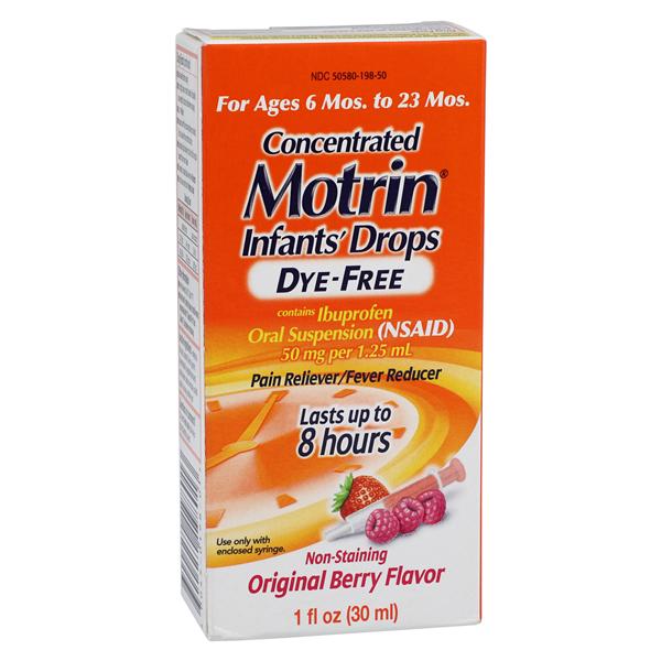 Motrin Infant Drops Dye-Free Berry 1oz/Bt, 36 BT/CA