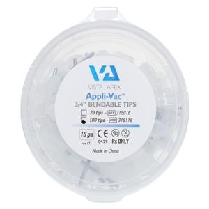 Appli-Vac Bendable Needle Tips White 16 Gauge 100/Bx