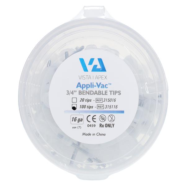 Appli-Vac Bendable Needle Tips White 16 Gauge 100/Bx