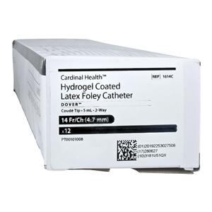 Dover Ultramer 2-Way Foley Catheter Coude Tip Latex 14Fr 5cc