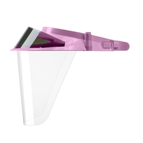 IC Visor & Shield Kt Pnk Rsbl Frme Fl Adjtmnt w/ Th Psh of A Bttn Ea