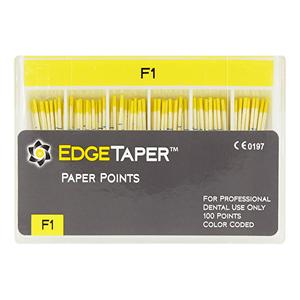 EdgeTaper Paper Points Size #20 F1 Yellow Cone 100/Pk