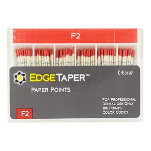 EdgeTaper Paper Points Size #25 F2 Red Cone 100/Pk