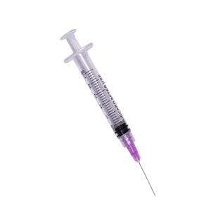 Edge Syringe 30 Gauge Purple With 1" Notched Tip/Bendable Needle 100/Bx