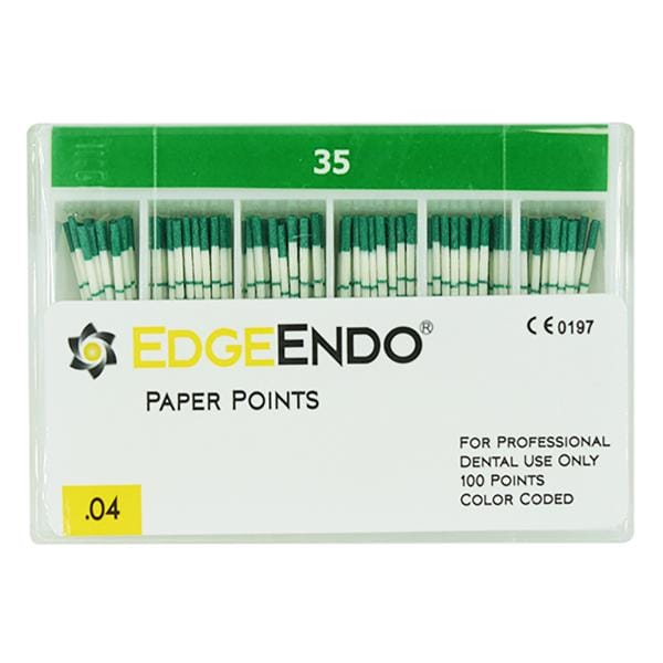 EdgeEndo Paper Points Size #35 Size #35 .04 Green Cone 100/Pk