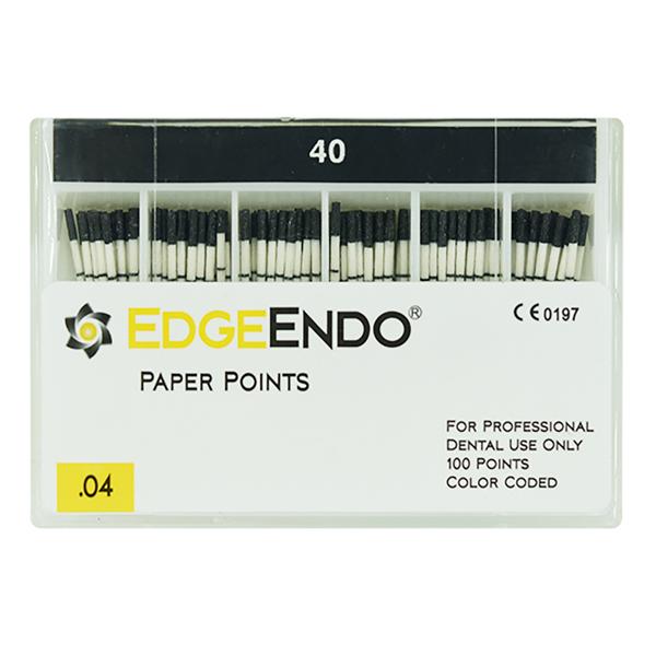 EdgeEndo Paper Points Size #40 Size #40 .04 Black Cone 100/Pk
