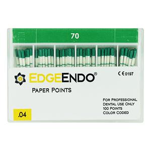 EdgeEndo Paper Points Size #70 .04 Green Cone 100/Pk