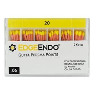 EdgeEndo Gutta Percha Points Size #20 Size #20 Yellow 60/Pk