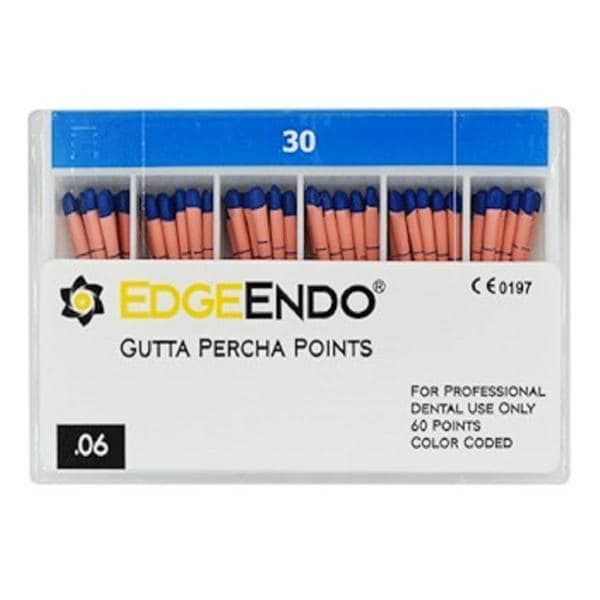 EdgeEndo Gutta Percha Points Size #30 Size #30 Blue 60/Pk