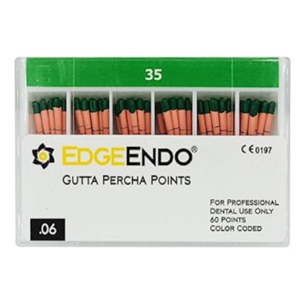 EdgeEndo Gutta Percha Points Size #35 Size #35 Green 60/Pk