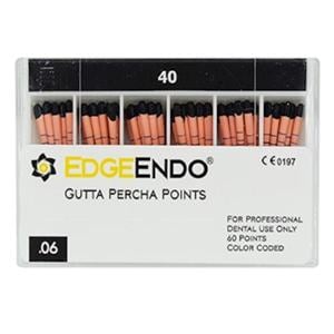 EdgeEndo Gutta Percha Points Size #40 Size #40 Black 60/Pk