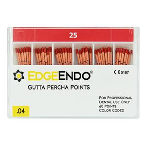 EdgeEndo Gutta Percha Points Size #25 Size #25 Red 60/Pk