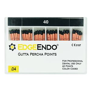 EdgeEndo Gutta Percha Points Size #40 Size #40 Black 60/Pk