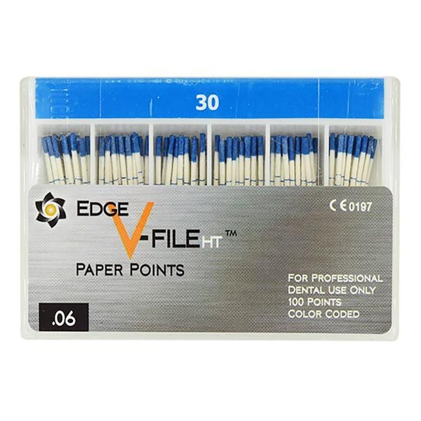EdgeV-Taper HT Paper Points Size #30 Size #30 0.04 Blue Cone 100/Pk